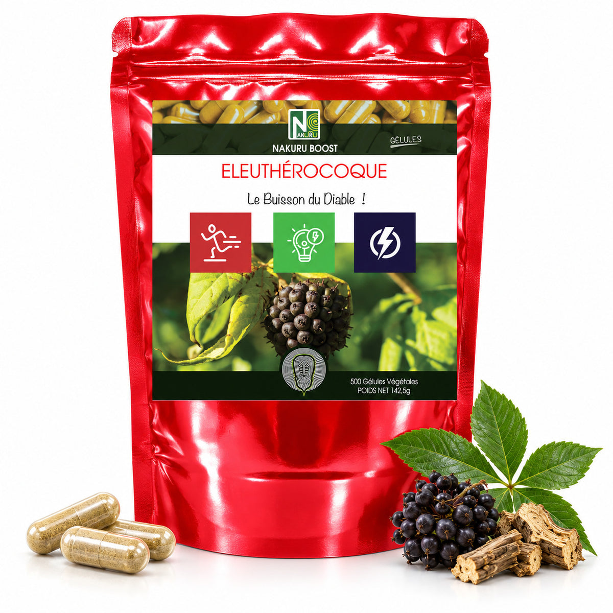 NAKURU Eleuthérocoque — 500 gélules — Packshot