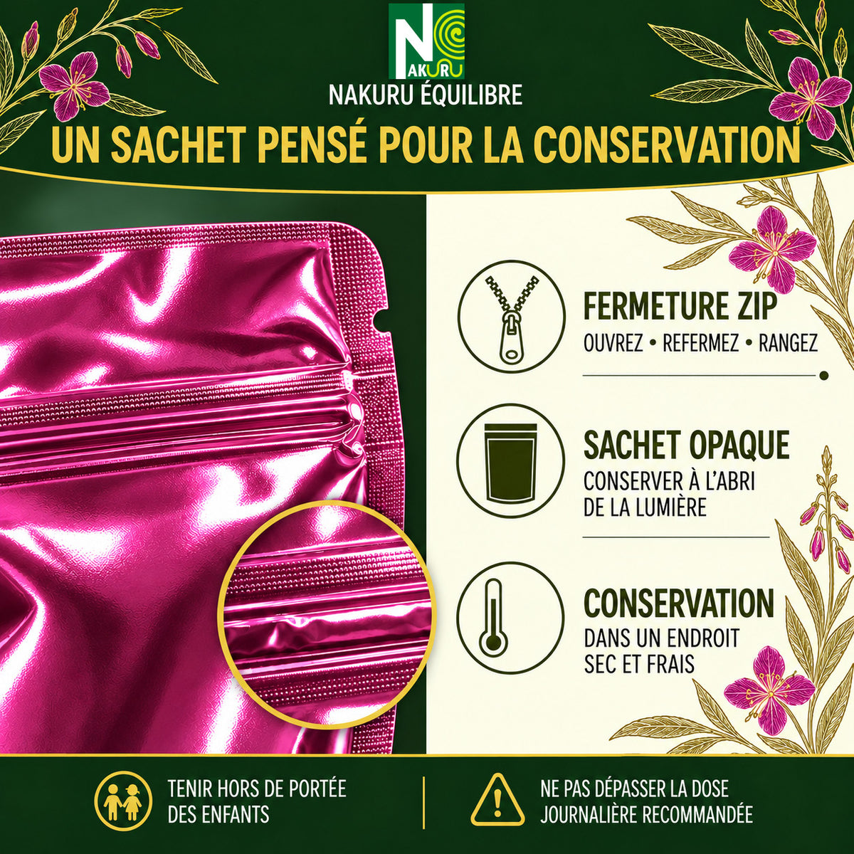 NAKURU Epilobe — 500 gélules — Conservation
