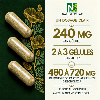 NAKURU Escholtzia — 500 gélules — Dosage