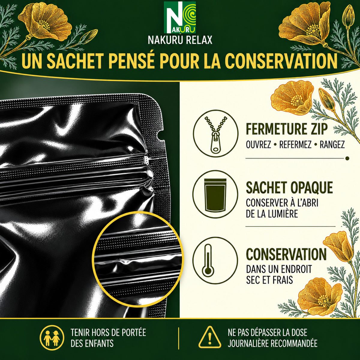 NAKURU Escholtzia — 500 gélules — Conservation