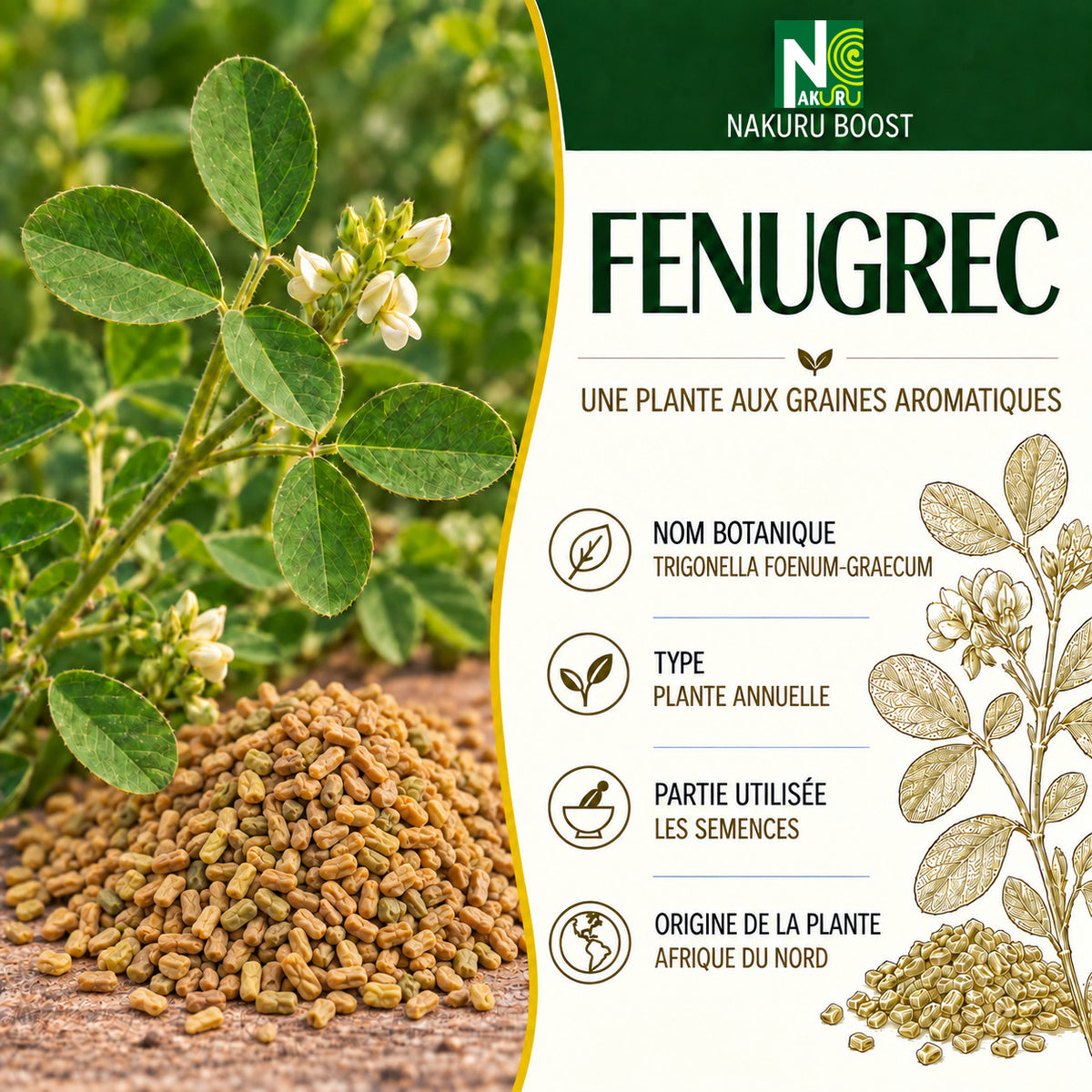 NAKURU Fenugrec — 500 gélules — Présentation
