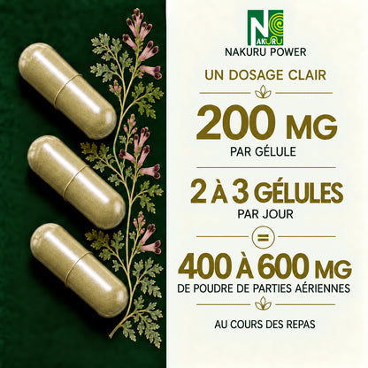 NAKURU Fumeterre — 500 gélules — Dosage