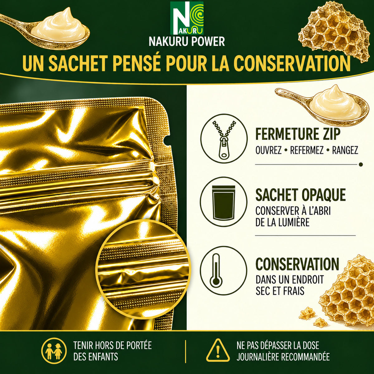 NAKURU Gelée Royale — 500 gélules — Conservation