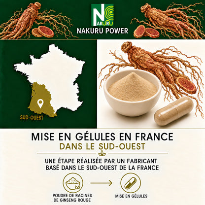 NAKURU Ginseng Rouge — 60 gélules — Fabrication