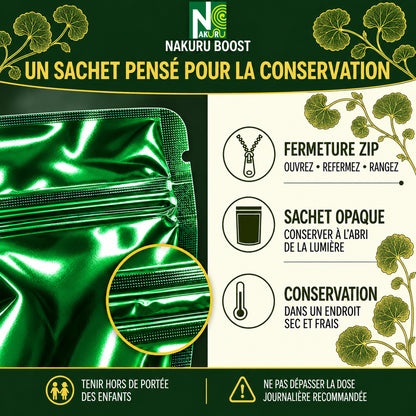 NAKURU Gotu Kola — 500 gélules — Conservation