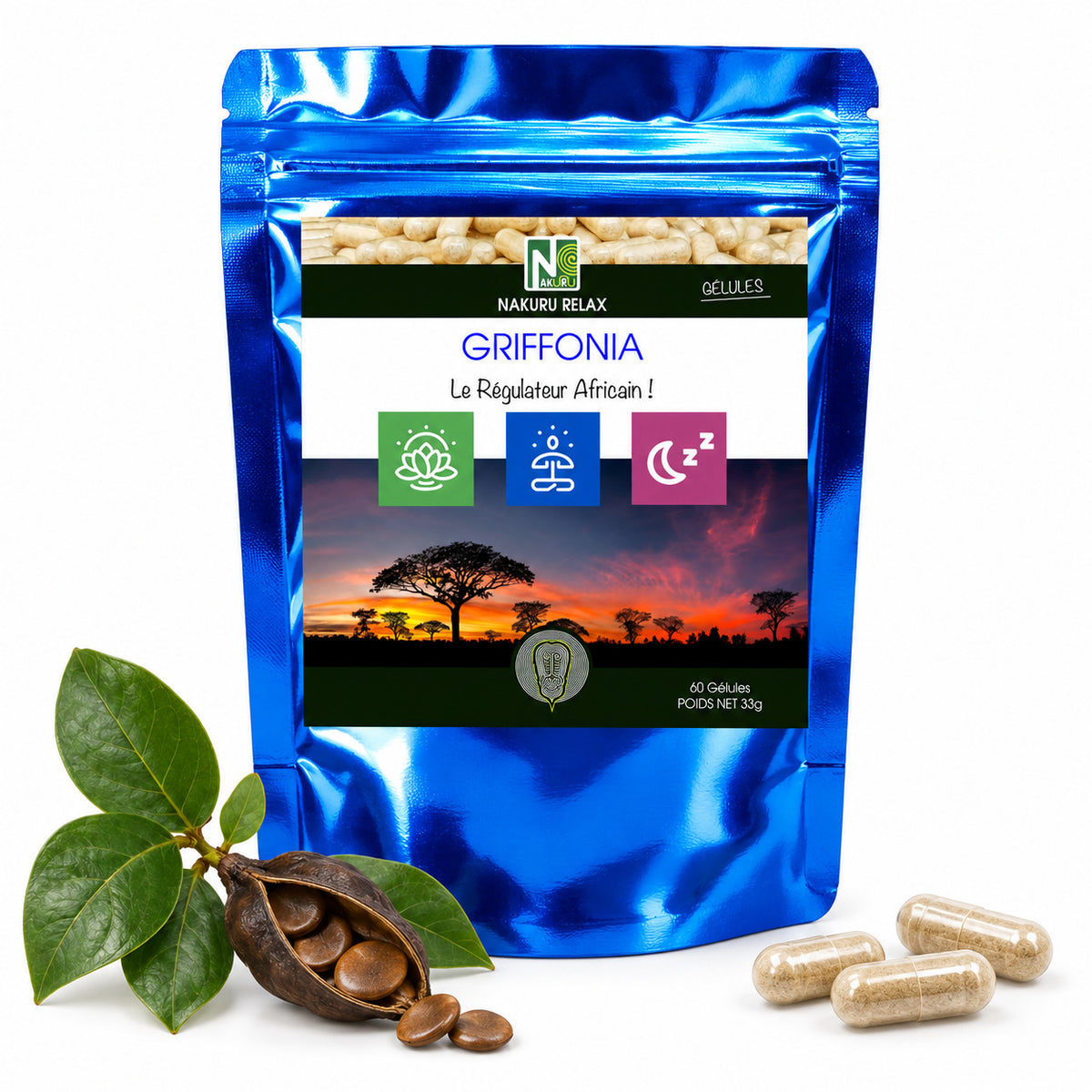 NAKURU Griffonia — 60 gélules — Packshot