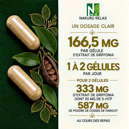 NAKURU Griffonia — 360 gélules — Dosage