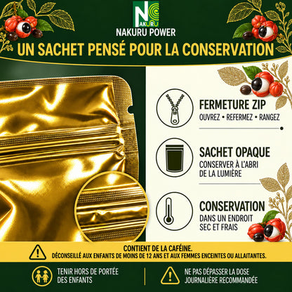 NAKURU Guarana — 500 gélules — Conservation