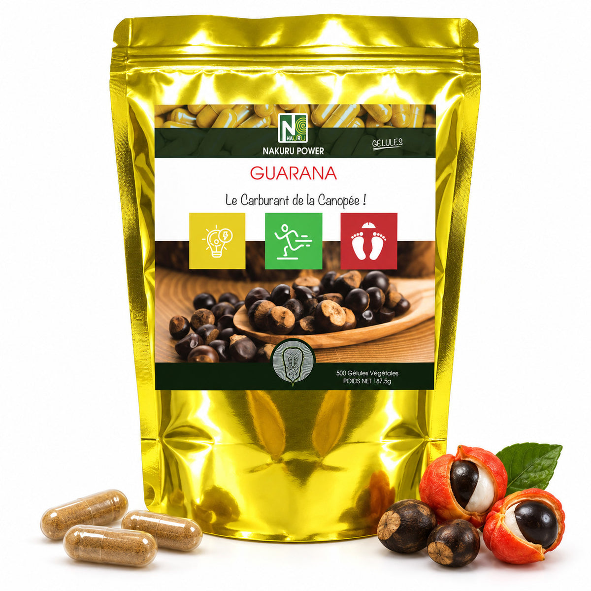 NAKURU Guarana — 500 gélules — Packshot