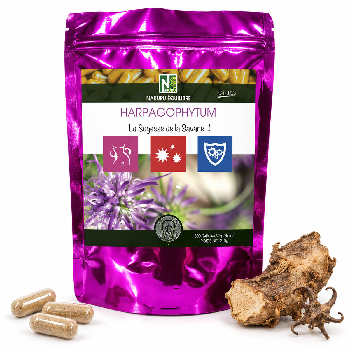NAKURU Harpagophytum — 500 gélules — Packshot