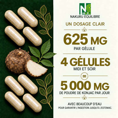 NAKURU Konjac — 500 gélules — Dosage