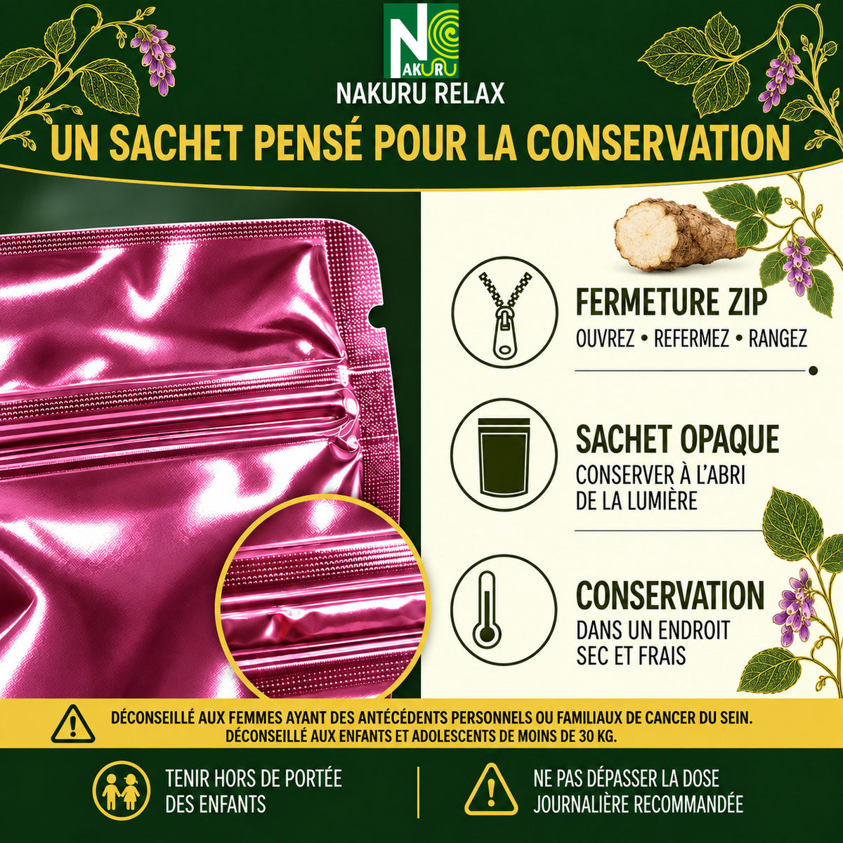 NAKURU Kudzu — 500 gélules — Conservation