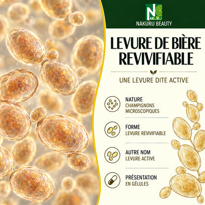 NAKURU Levure de Bière Revivifiable — 500 gélules — Présentation