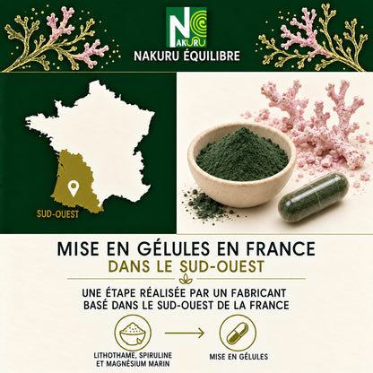 NAKURU Lithothame + Spiruline — 500 gélules — Fabrication