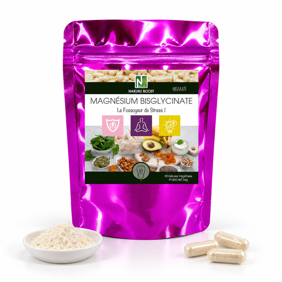 NAKURU Magnésium Bisglycinate — 90 gélules — Packshot