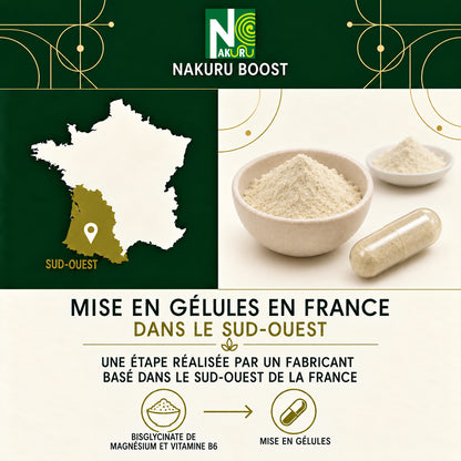 NAKURU Magnésium Bisglycinate — 500 gélules — Fabrication