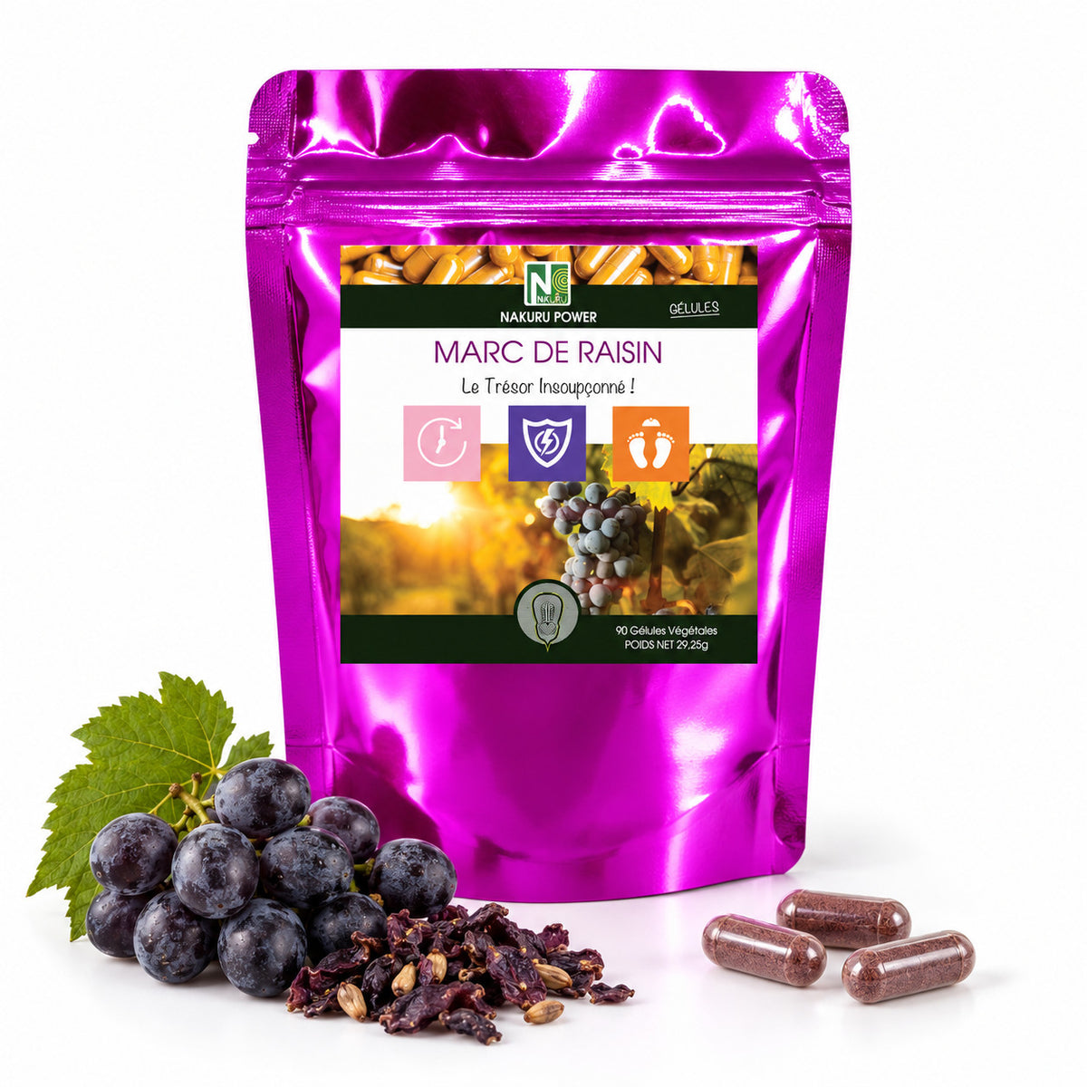 NAKURU Marc de Raisin — 90 gélules — Packshot