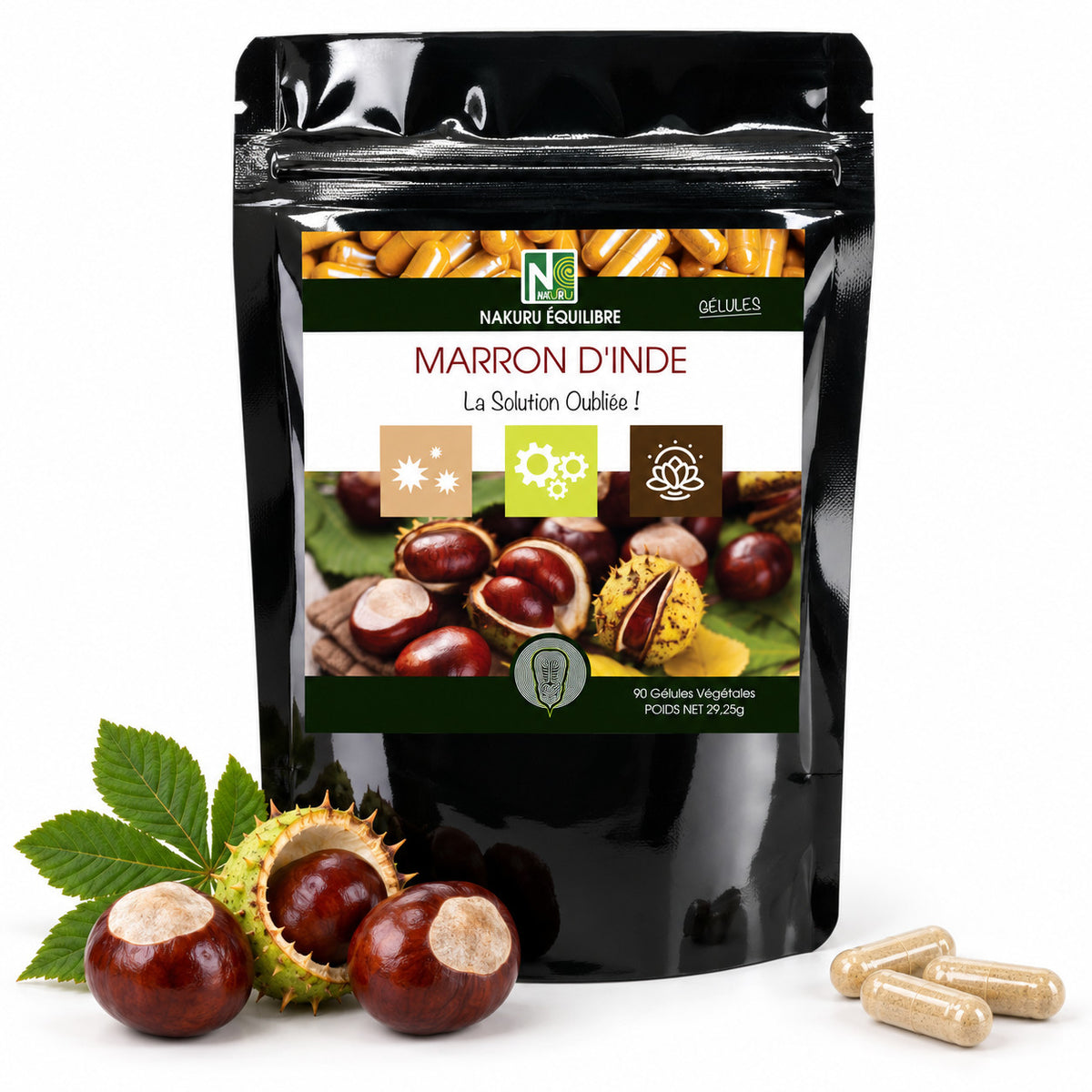 NAKURU Marron d'Inde — 90 gélules — Packshot