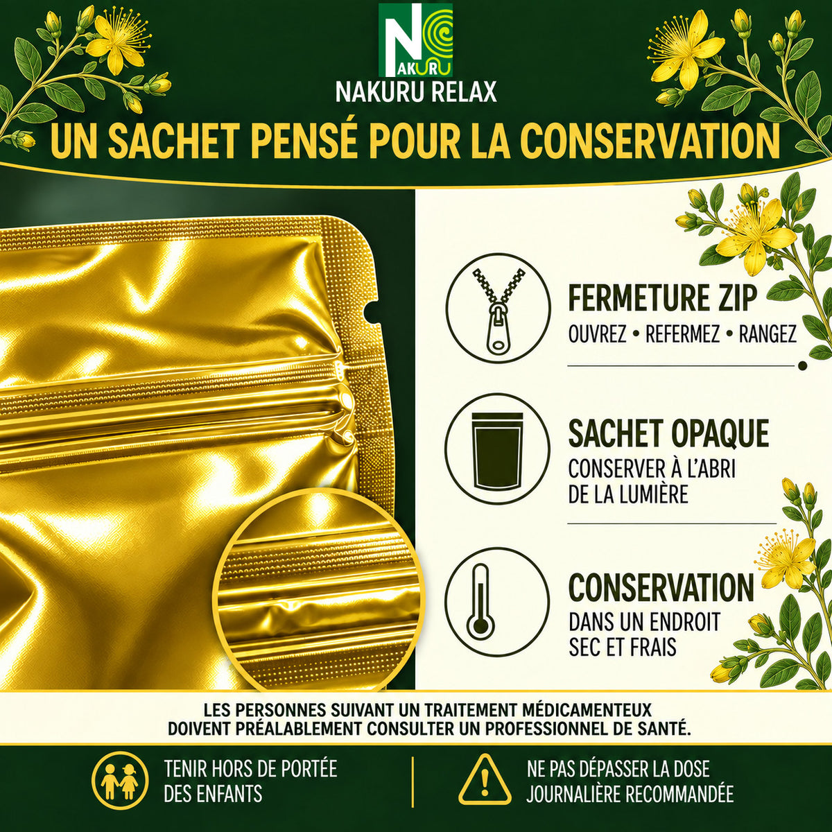 NAKURU Millepertuis — 500 gélules — Conservation