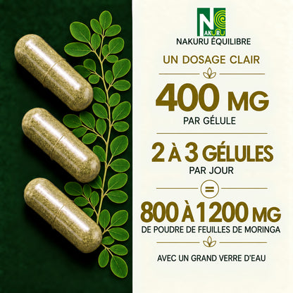 NAKURU Moringa — 500 gélules — Dosage