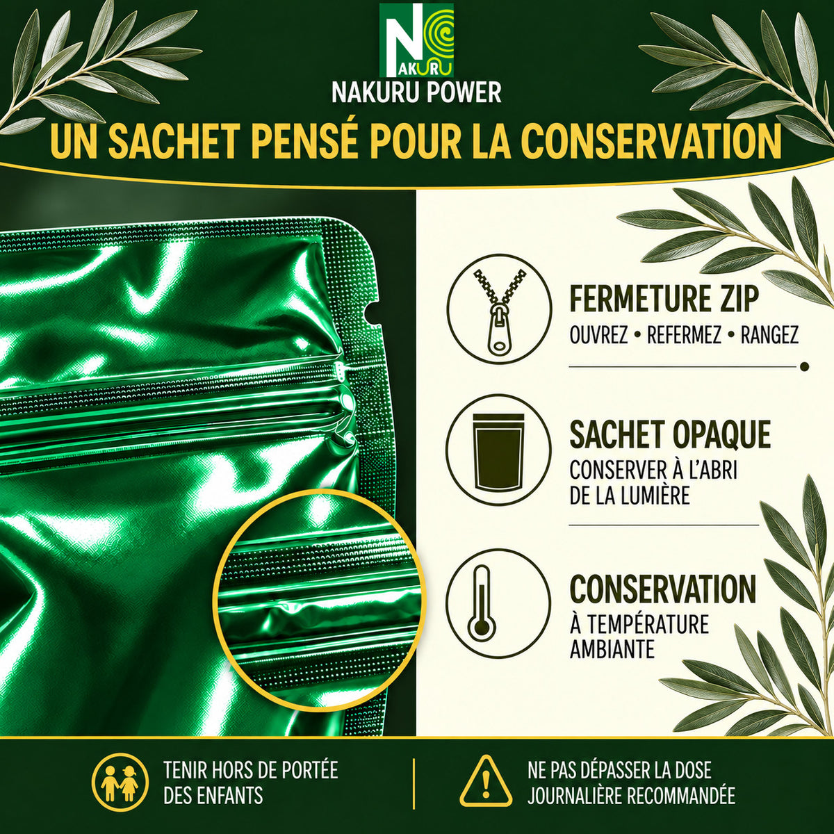 NAKURU Olivier — 500 gélules — Conservation