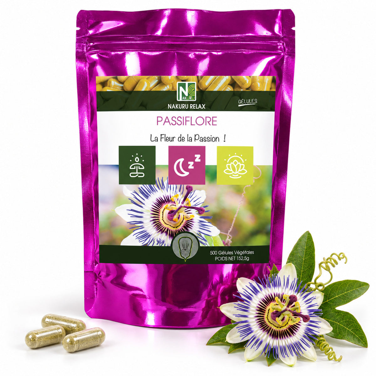 NAKURU Passiflore — 500 gélules — Packshot