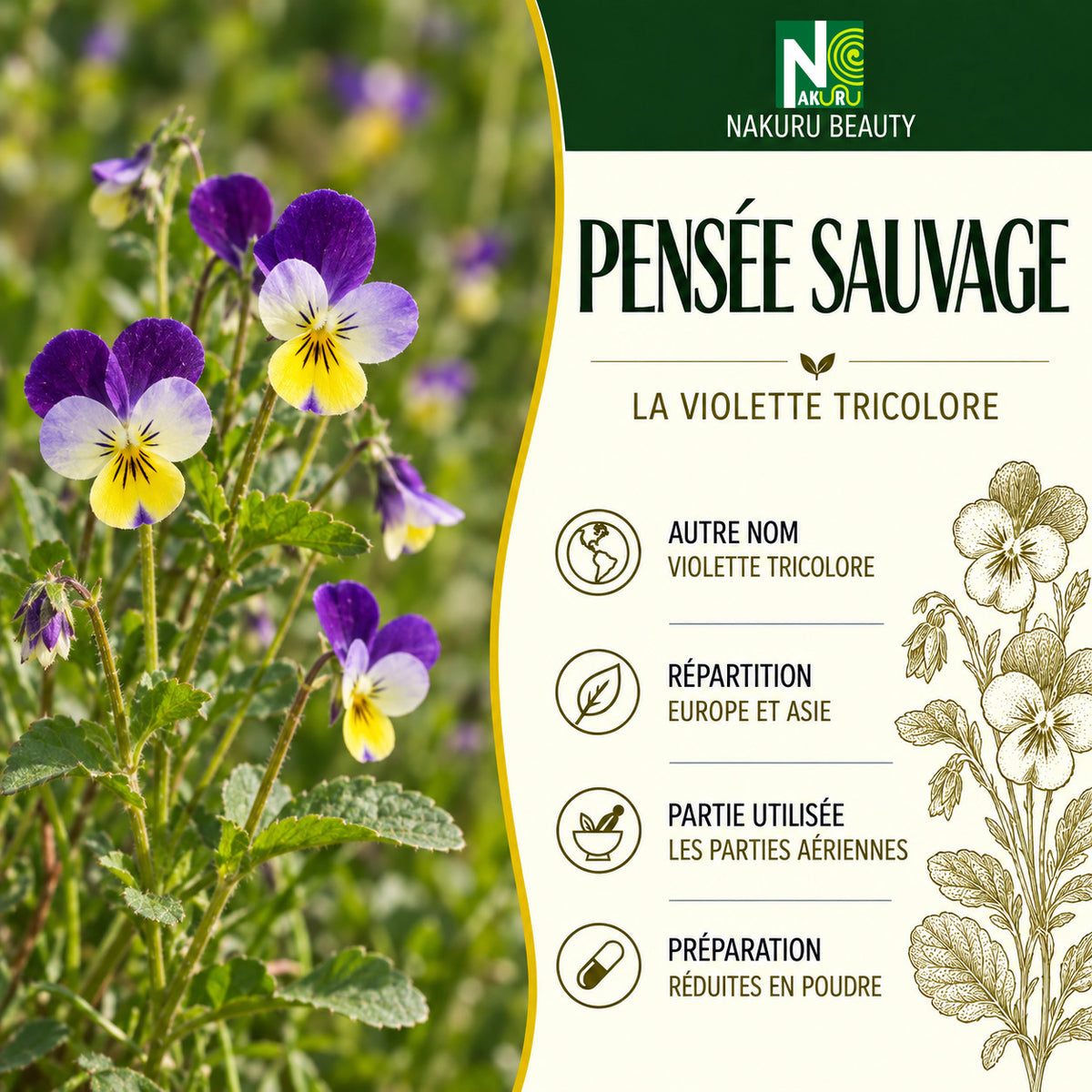 NAKURU Pensée Sauvage — 500 gélules — Présentation