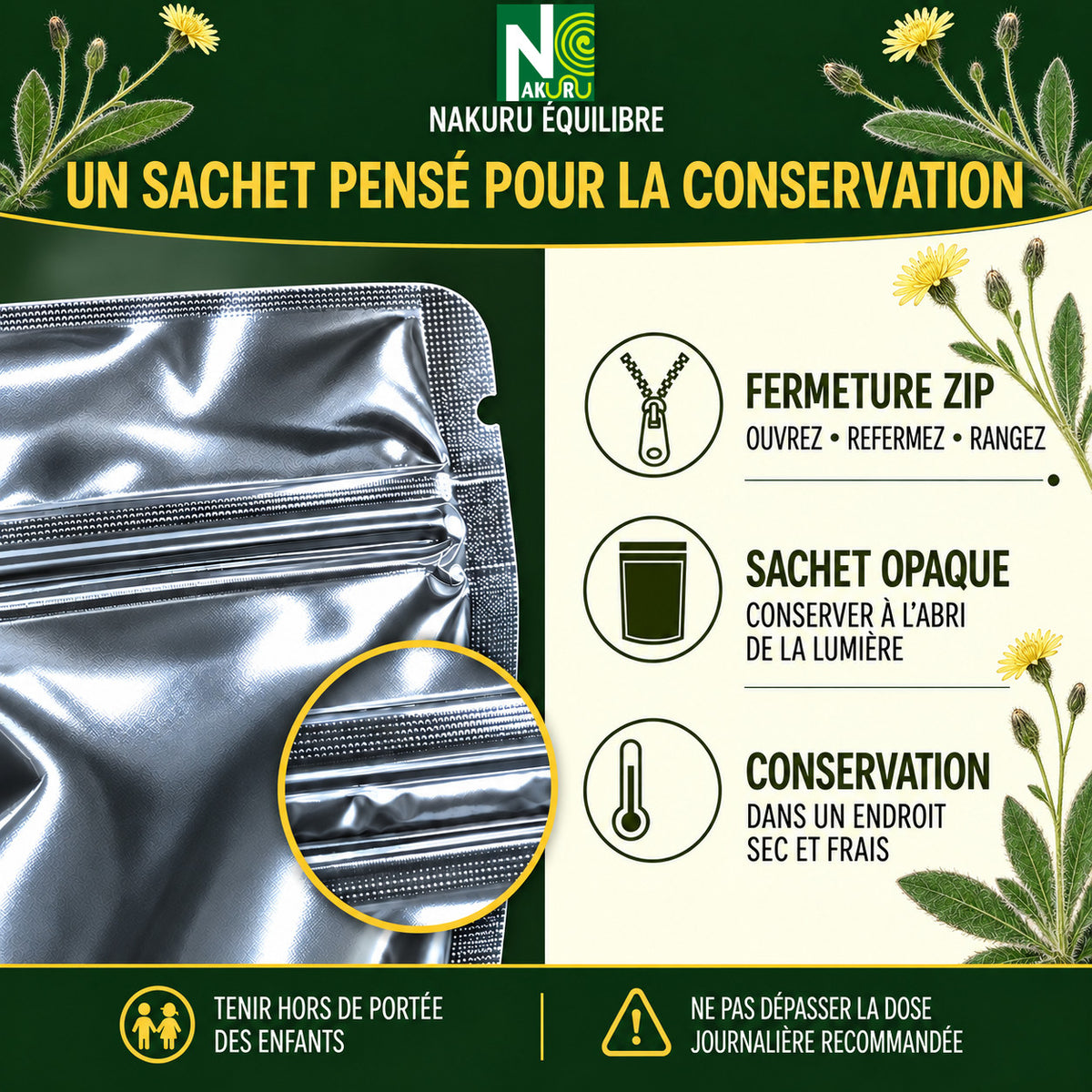 NAKURU Piloselle — 500 gélules — Conservation