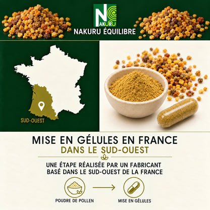 NAKURU Pollen — 500 gélules — Fabrication