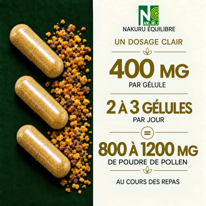 NAKURU Pollen — 500 gélules — Dosage