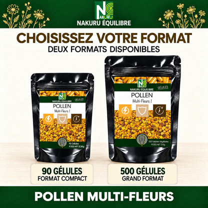 NAKURU Pollen — 500 gélules — Comparatif formats