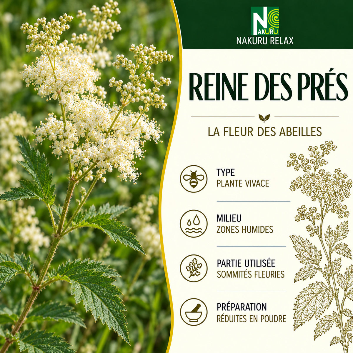 NAKURU Reine des Prés — 500 gélules — Présentation