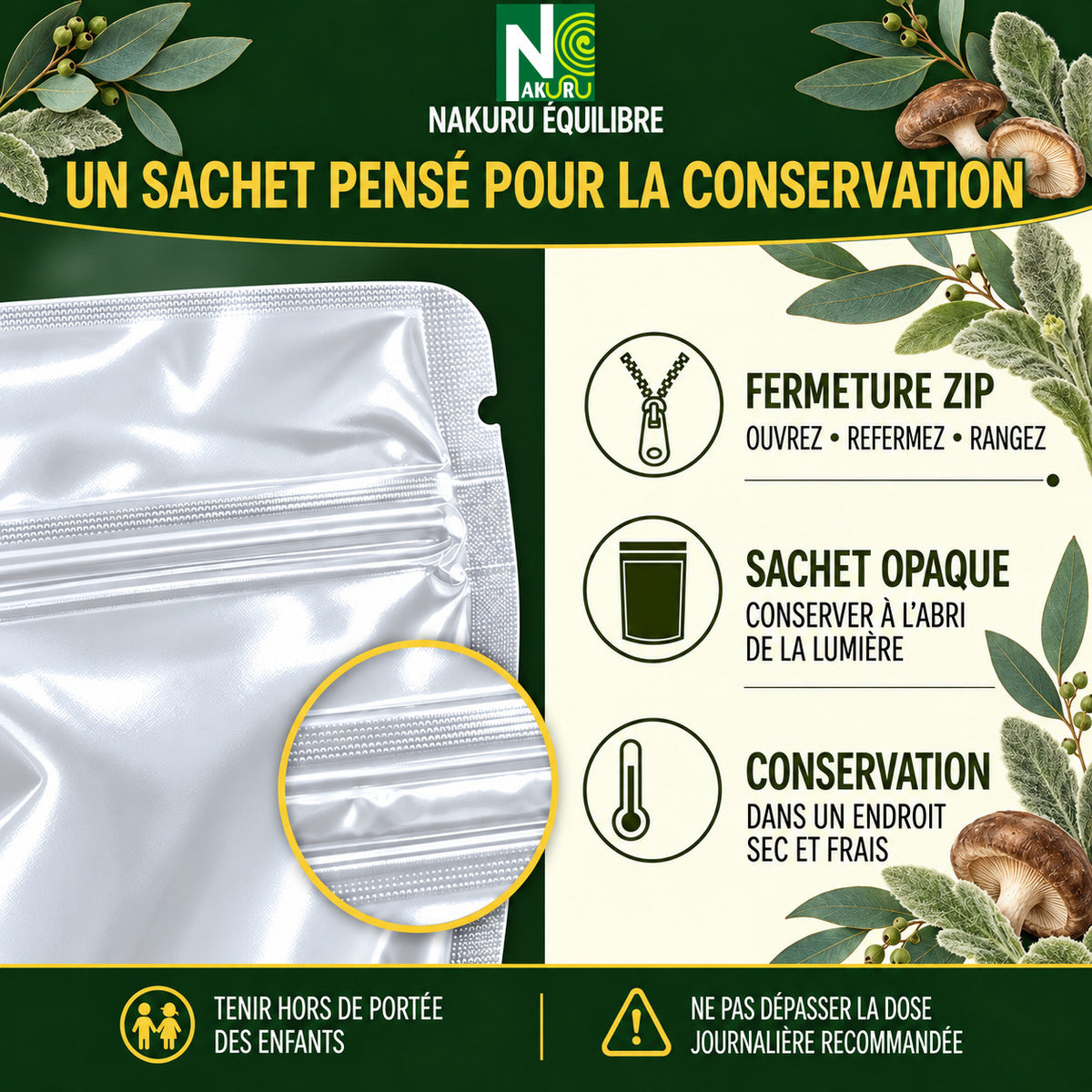 NAKURU Respiration — 500 gélules — Conservation