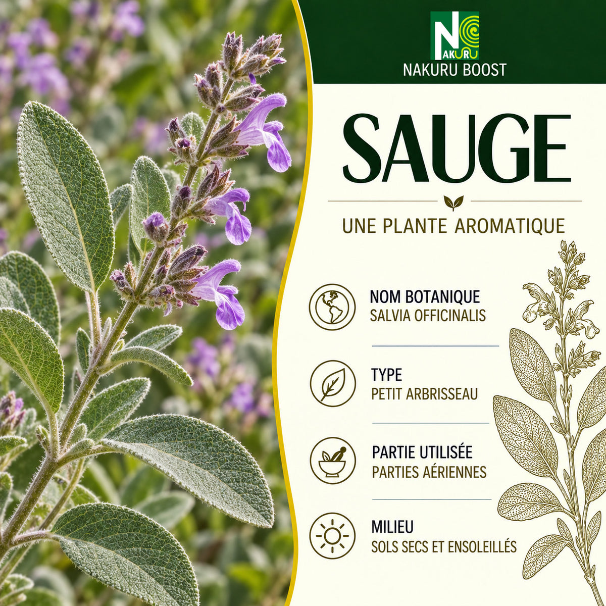 NAKURU Sauge — 500 gélules — Présentation