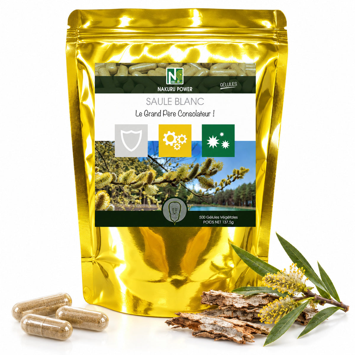 NAKURU Saule Blanc — 500 gélules — Packshot