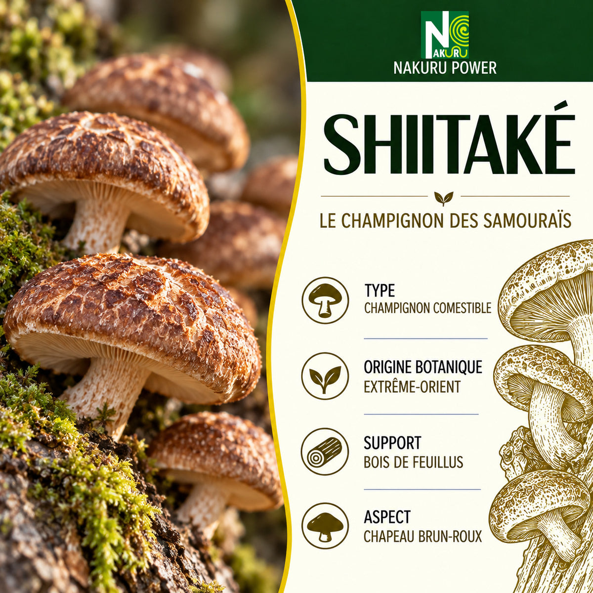 NAKURU Shiitaké — 120 gélules — Présentation