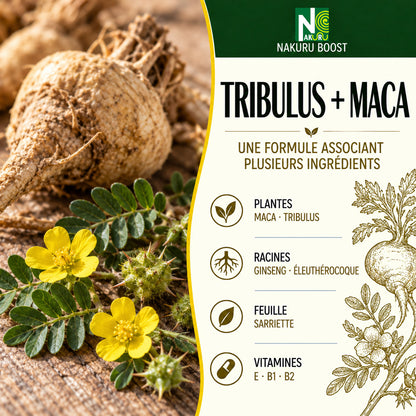 NAKURU Tribulus + Maca — 500 gélules — Présentation
