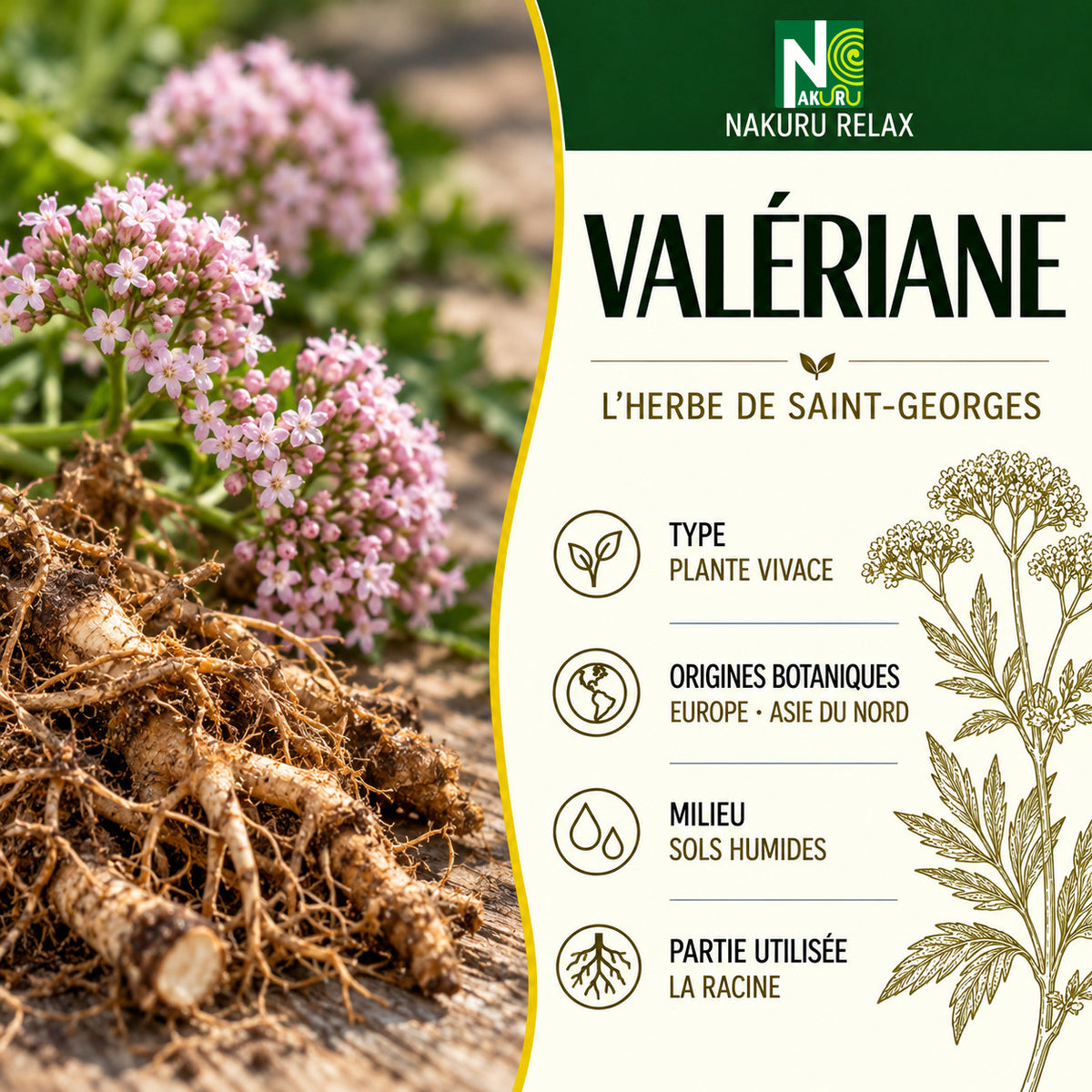 NAKURU Valériane — 500 gélules — Présentation