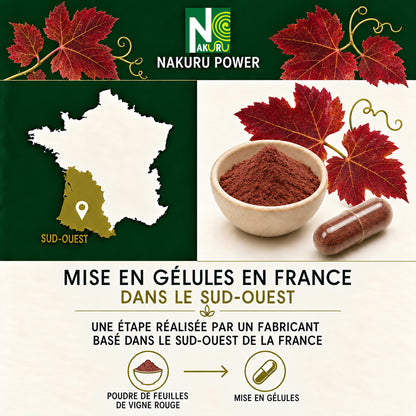NAKURU Vigne Rouge — 500 gélules — Fabrication