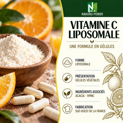NAKURU Vitamine C Liposomale — 500 gélules — Présentation