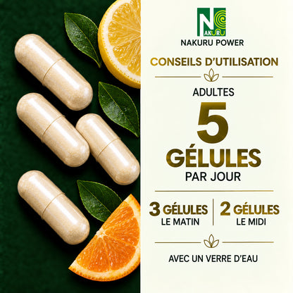 NAKURU Vitamine C Liposomale — 500 gélules — Dosage