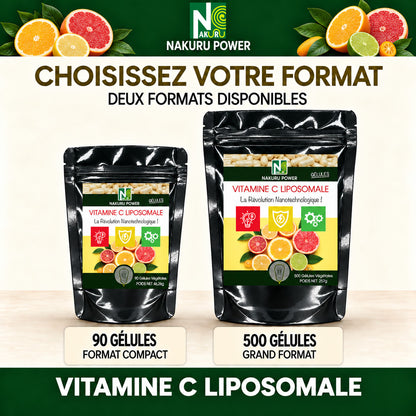 NAKURU Vitamine C Liposomale — 500 gélules — Comparatif formats
