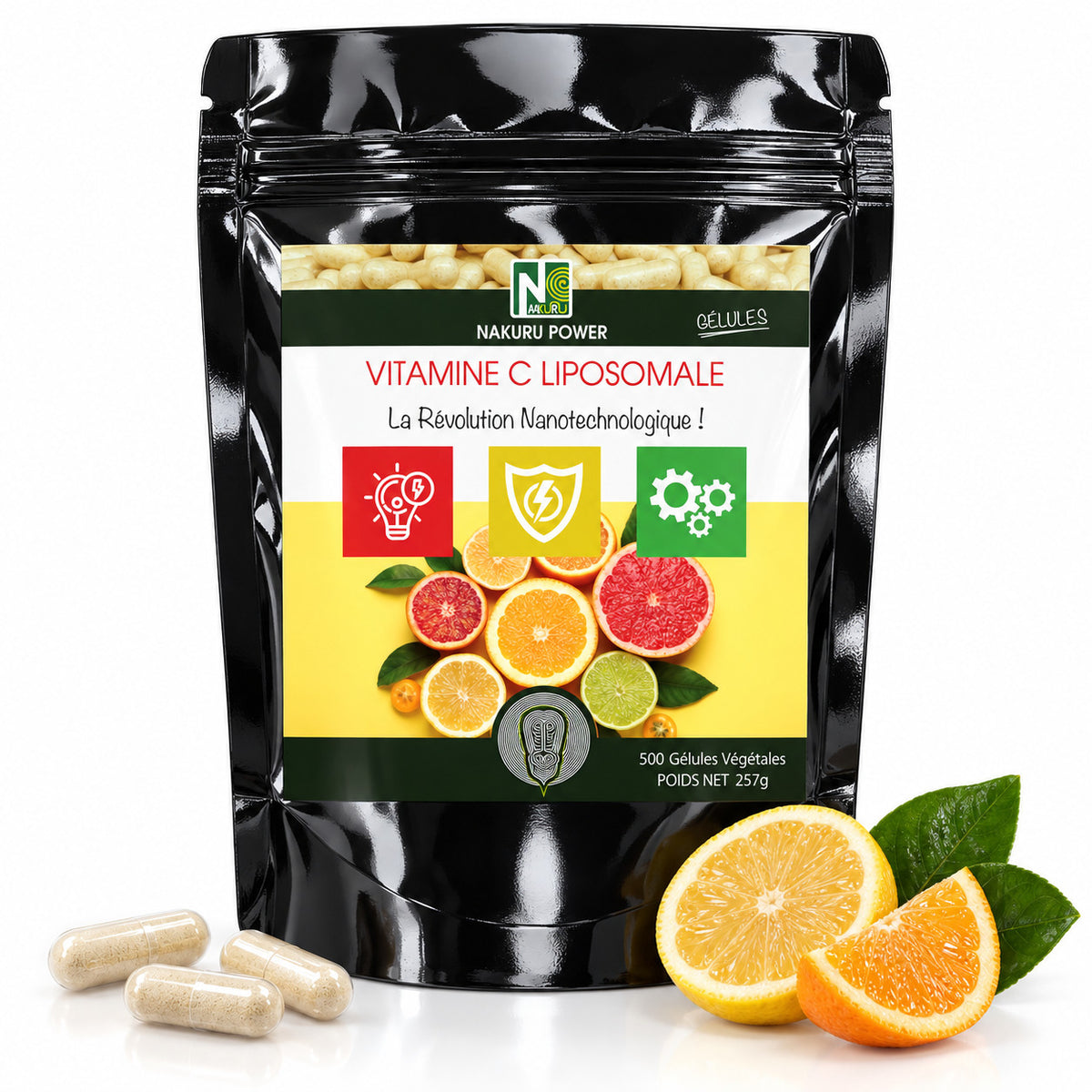 NAKURU Vitamine C Liposomale — 500 gélules — Packshot