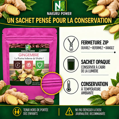 NAKURU Gingembre — 90 comprimés — Conservation