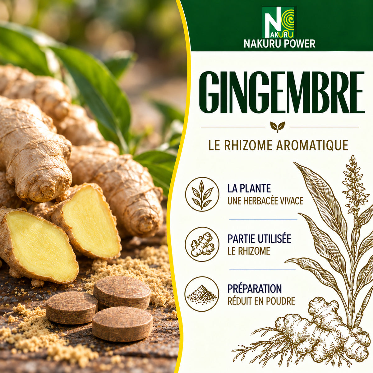 NAKURU Gingembre — 90 comprimés — Présentation