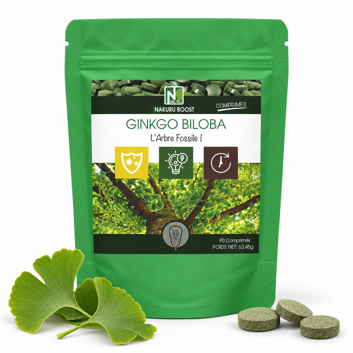 NAKURU Ginkgo Biloba — 90 comprimés — Packshot
