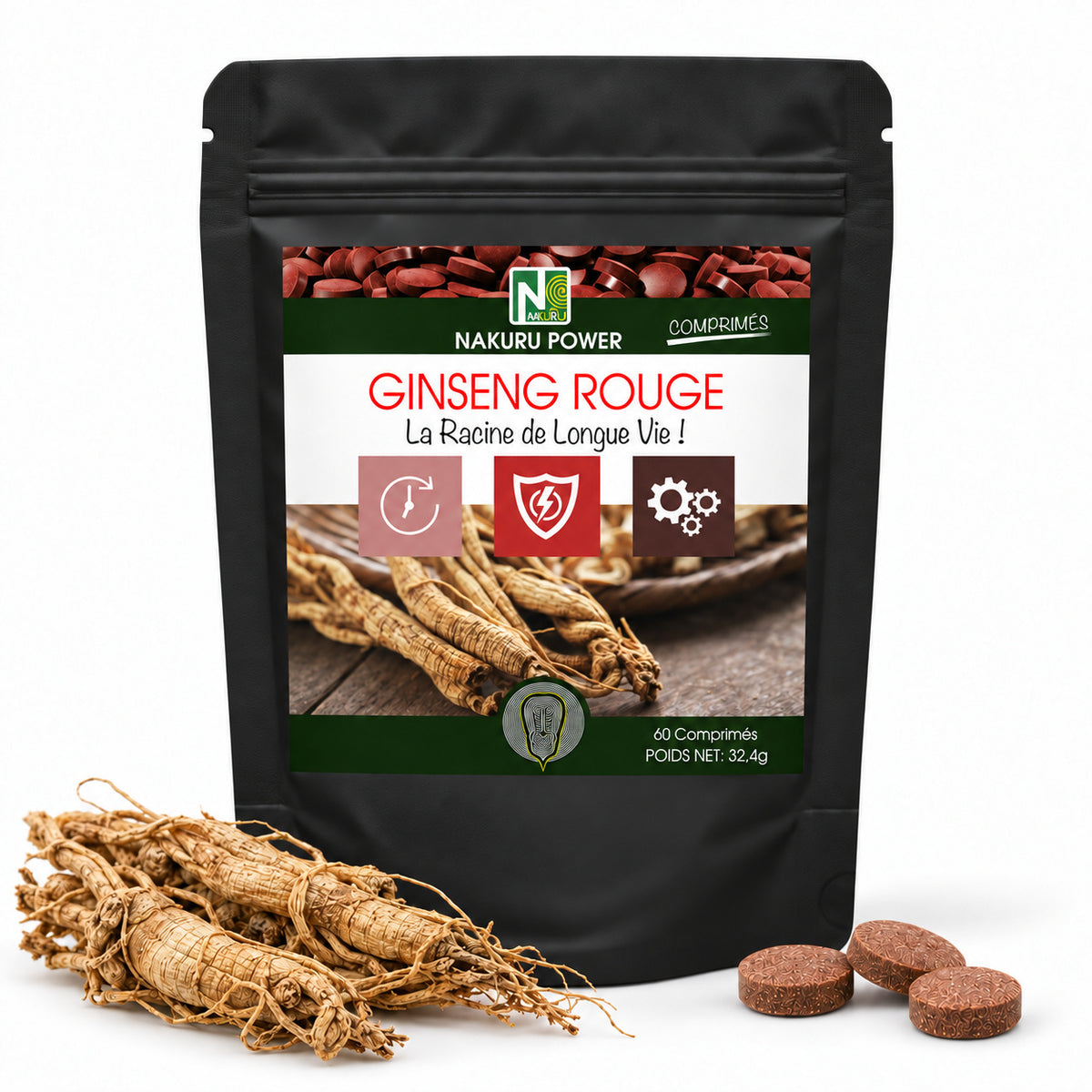 NAKURU Ginseng Rouge — 60 comprimés — Packshot