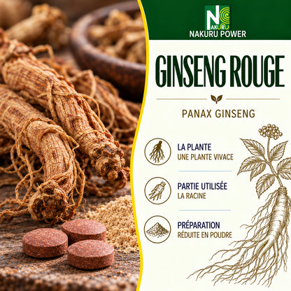 NAKURU Ginseng Rouge — 60 comprimés — Présentation
