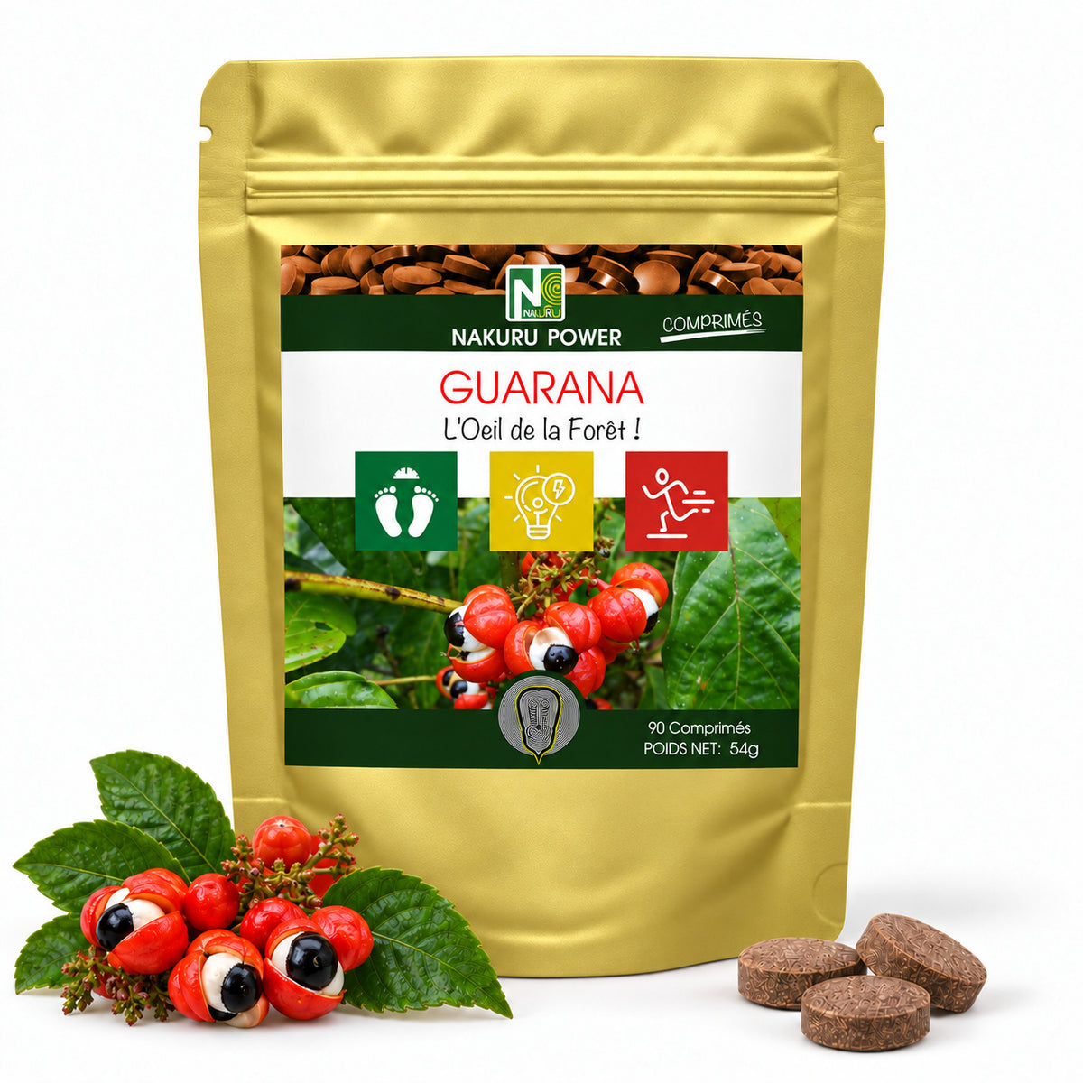NAKURU Guarana — 90 comprimés — Packshot