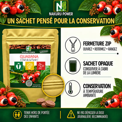NAKURU Guarana — 400 comprimés — Conservation